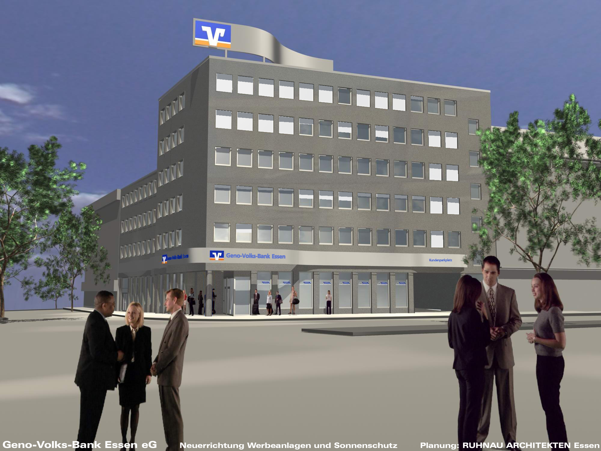 Entwurf Umbau der Zentrale der Geno-Volks-Bank in Essen
